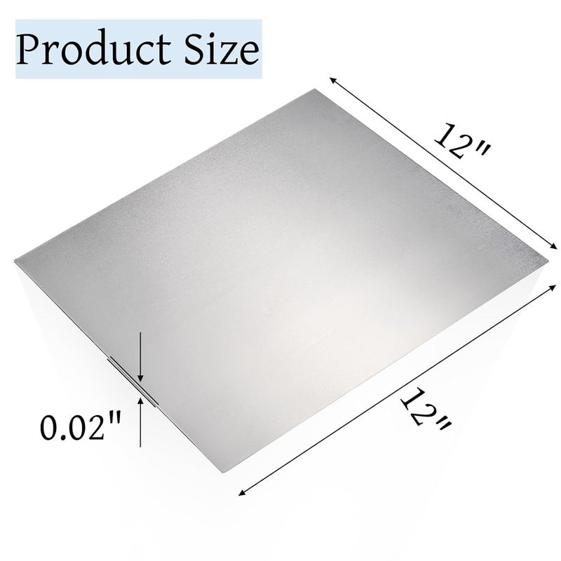 Tlence 6 Pack 5052 Aluminum Sheet, 12" x 12" x 1/64" (0.02") Inch Metal Plain Aluminum Plate, 0.5mm Panel Covered with Protective Film, Heat Treatable Aluminum Flat for Industry Crafting - Image 2
